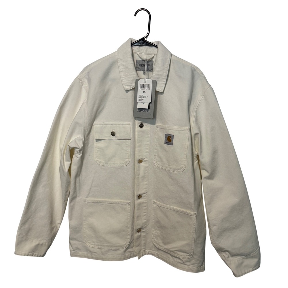 Carhartt WIP Michigan Coat Mens XL Wax White Work in Progress Chore Jacket Barn